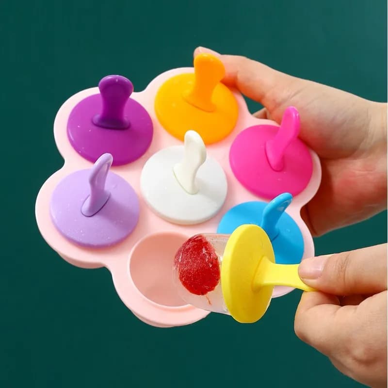 7 griglie fai da te gelato ghiacciolo stampo in silicone gelato palla creatore ghiaccioli stampi frullato di frutta per bambini accessori per la cucina di casa strumento