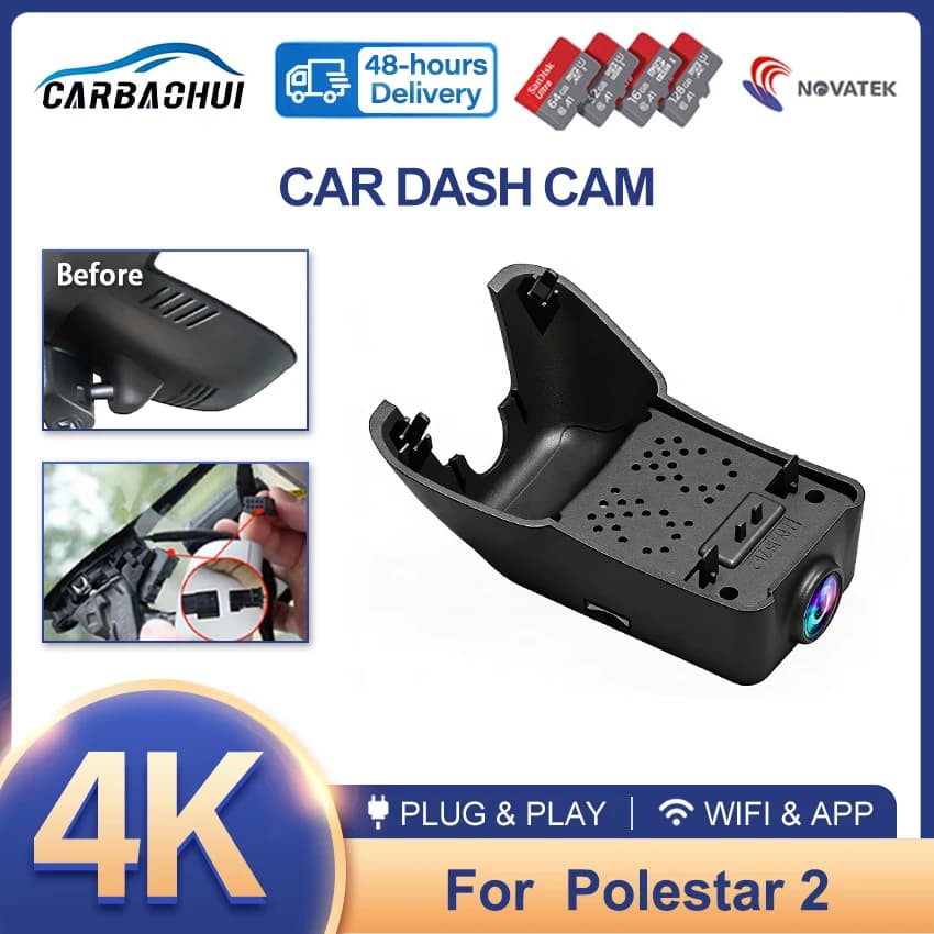 Dash Cam 4K per Volvo Polestar 2 2026~2020, Telecamera DVR Plug and Play per Auto, Registratore Video per Polestar 2