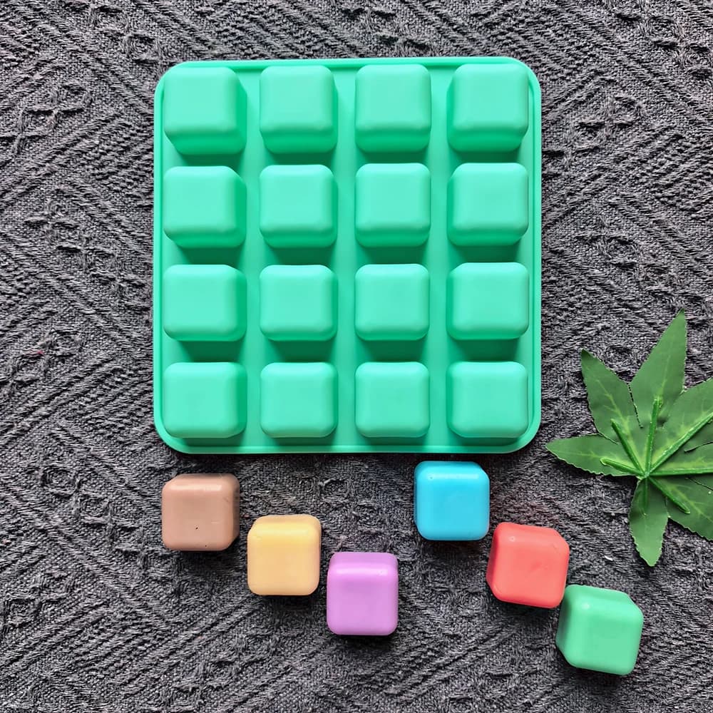1 pz 16 fori a forma quadrata per cottura al cioccolato, biscotto, stampo in silicone, caramelle fai da te, decorazione per torta al cioccolato