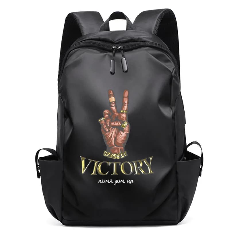 Zaino USB per laptop Borsa da scuola Divertente modello di gesto "Victory" Zaino unisex stampato Zaino per il tempo libero da donna maschile