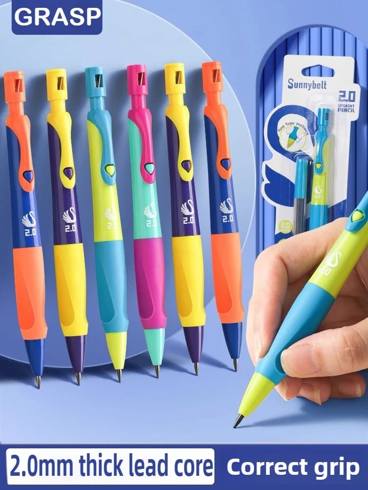 GRASP for Kids Children Writing Practice 2.0mm Mechanical Pencil Set Posture Correction Anti-Break Lead Special School Supplies