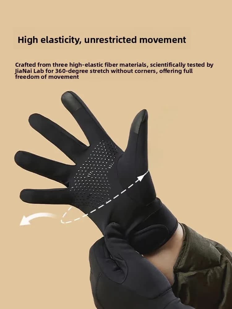 Unisex Winter Gloves Thick and thick with Touchscreen for Guide, Skiing, Cycling, Windproof, Exterior, Model Banana Leaf WP362 Without fingers