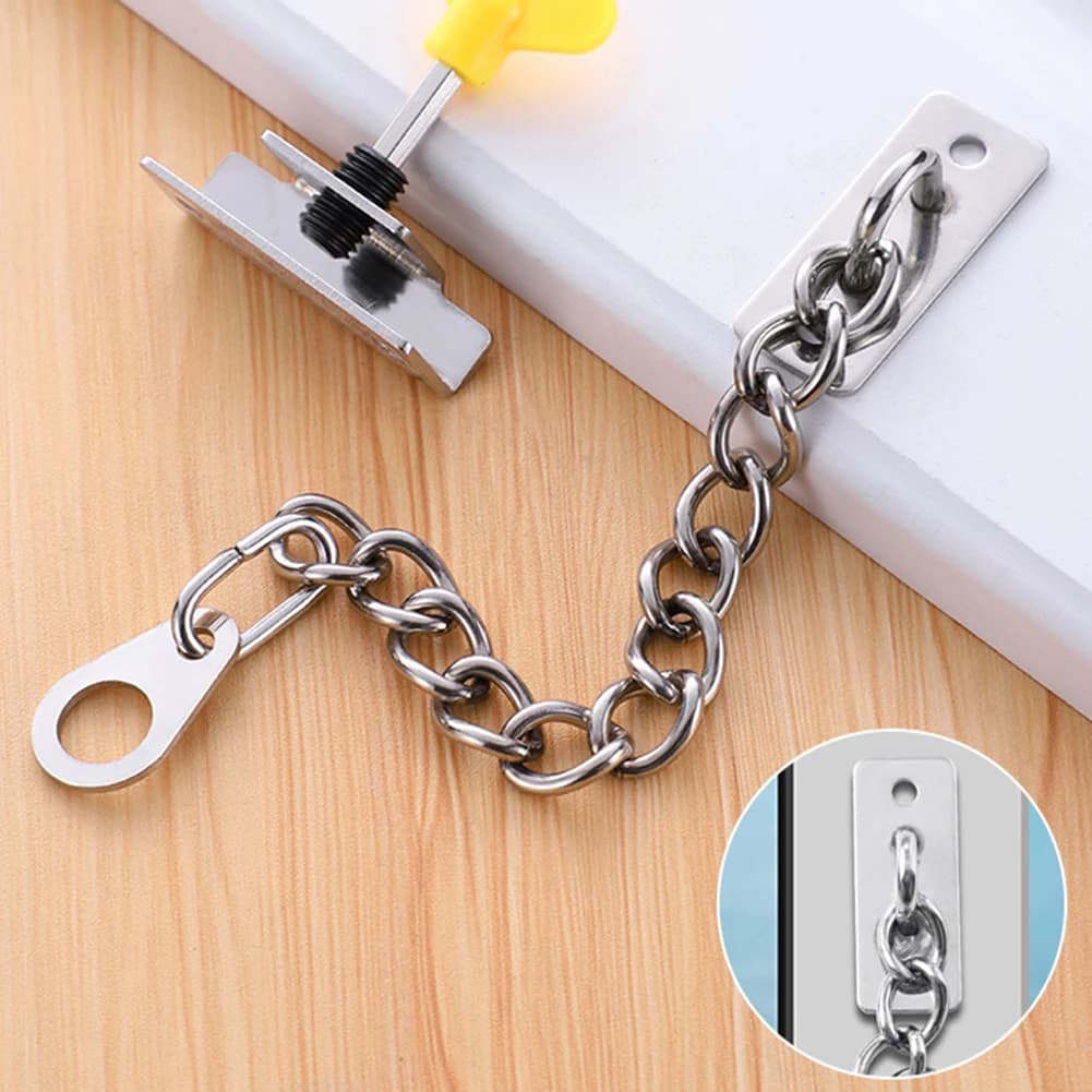 Anti Theft Securitys Window Restrictor Chain Lock Enhanced Anti-Theft Protection Flat Open Window Safety Restrictor