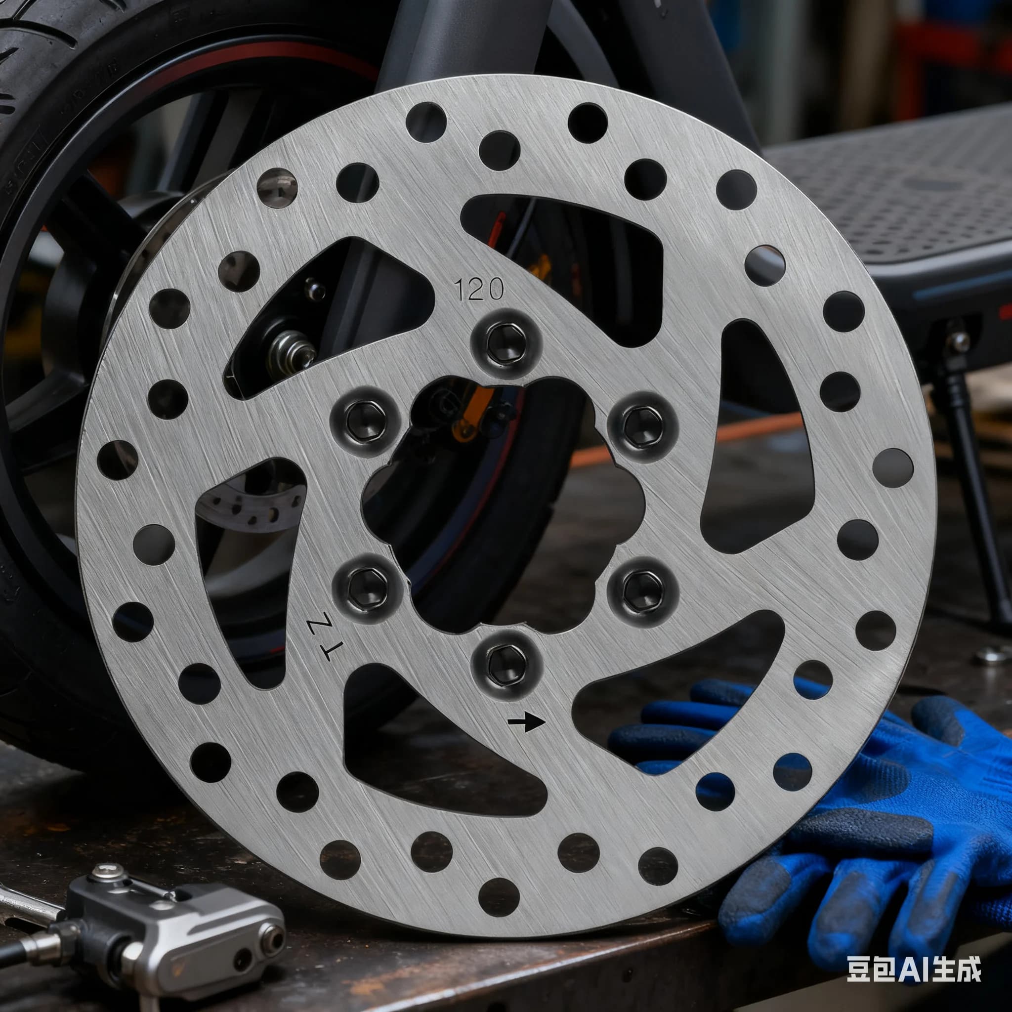 Sostituzione freno a disco a 6 fori da 120 mm per scooter elettrici -Kugoo -Kirin G2 Pro - Pastiglia freno a disco durevole Parte di ricambio perfetta