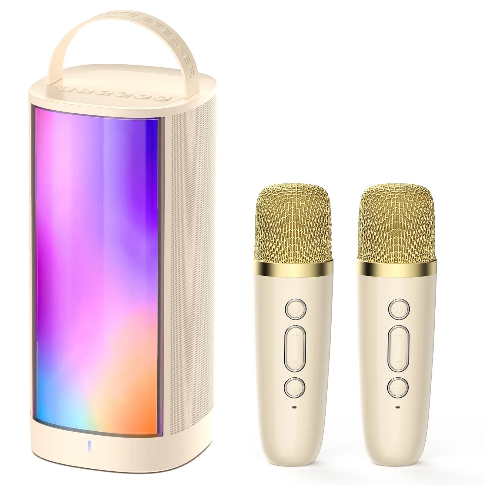Mini Macchina per Karaoke per Bambini e Adulti, Altoparlante Karaoke Portatile Bluetooth 5.3 con 2 Microfoni Wireless, Regali di Compleanno