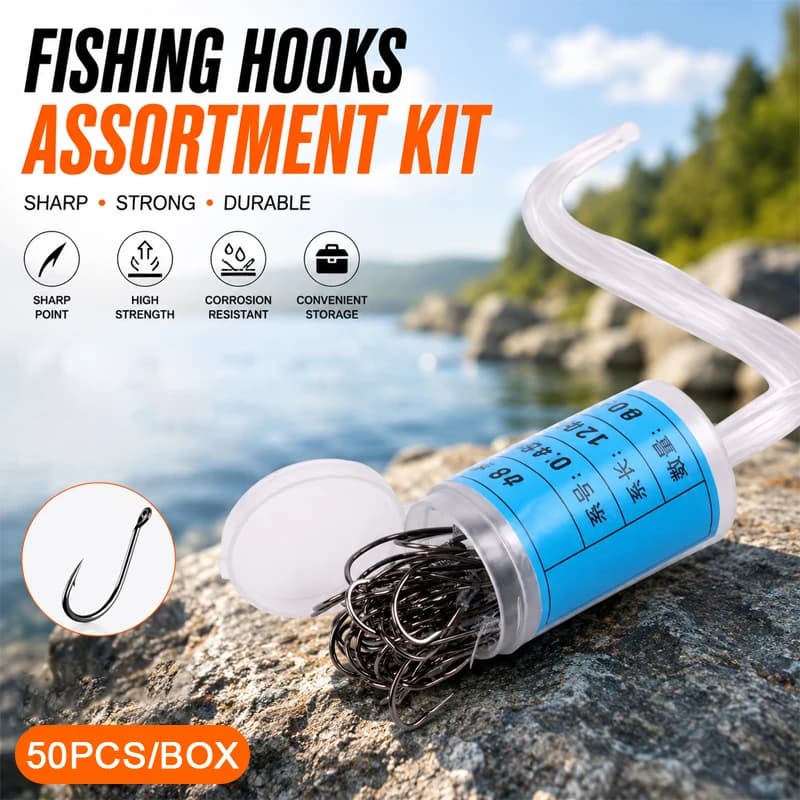 50pcs Roll Feeder Fishhook Carp Fly Tackle Fish Worm Jig Carbon Steel Fishing Hook Lead Head Wire Line Tied Bait Fish Hooks