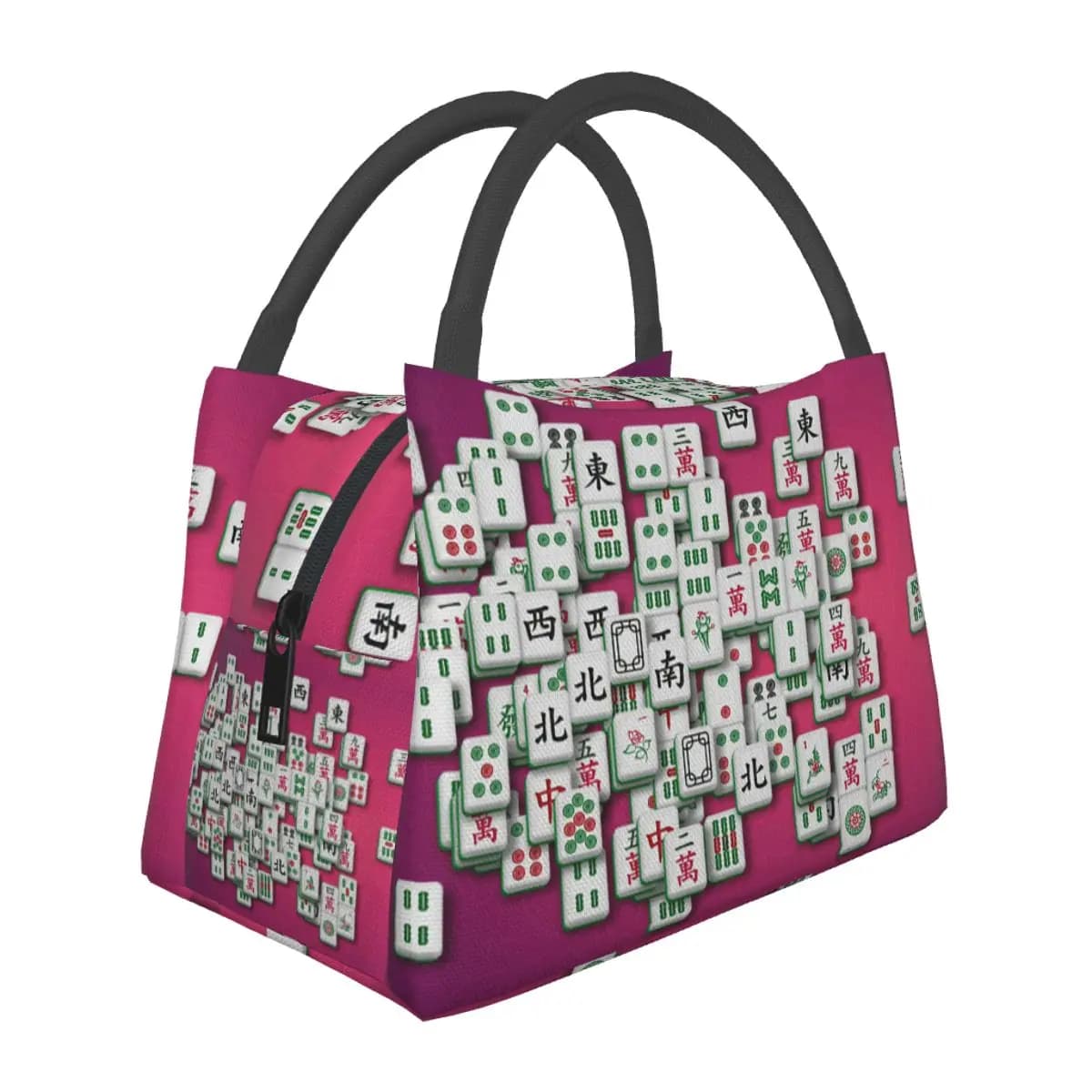 Borsa termica per il pranzo con motivo Mahjong, per la scuola, contenitori per alimenti, contenitore portatile, borsa termica per il pranzo