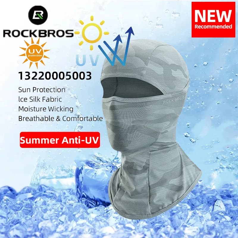 ROCKBROS Maschera Ciclismo Primavera Estate Protezione UV Maschera Balaclava Bici Sciarpa Traspirante Sport Moto