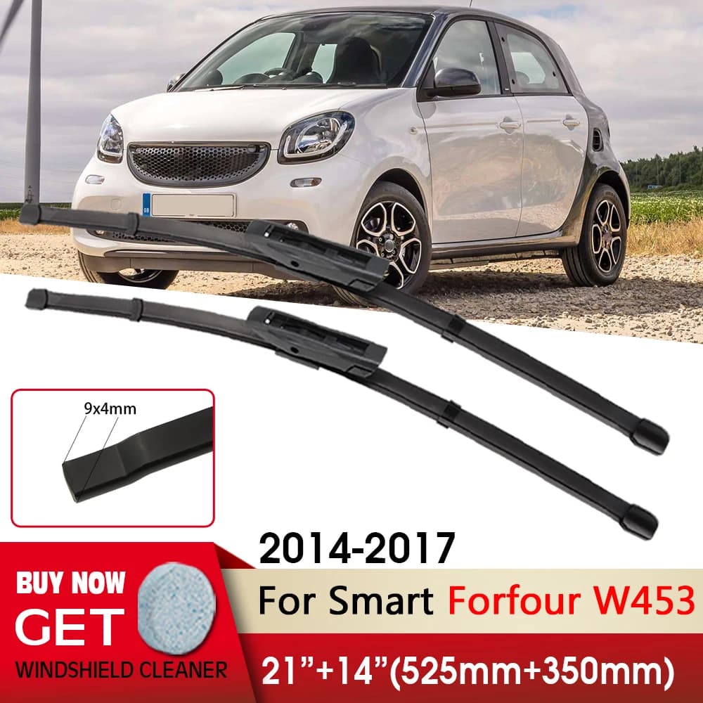 Car Wiper RHD LHD Front Wiper Blades 21"+14" For Smart Forfour W453 2014-2017 Fit Bayonet Arm Windshield Windscreen Front Window