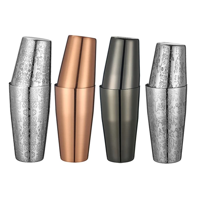 Shaker per cocktail Boston non ponderato Martini Bar Shaker per cocktail in acciaio inossidabile Boston Flair Set di latta per miscelazione Strumento da bar