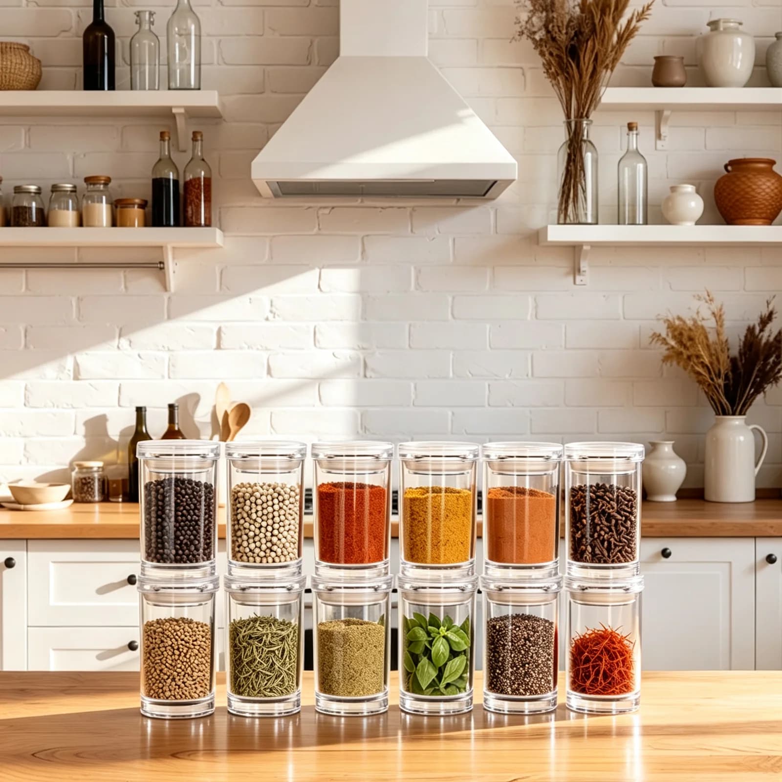 6/12 sets of 150ML acrylic material high transparency household seasoning cans, kitchen spice packaging sealed cans