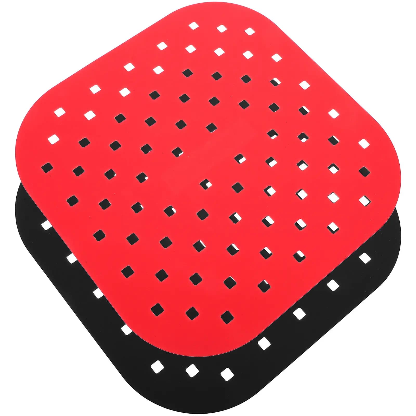 2 Pezzi Tappetini Riutilizzabili in Silicone per Friggitrice ad Aria, Quadrati, Antiaderenti, Resistenti al Calore, con Filtro Olio, Facili da Pulire, per Friggitrice ad Aria