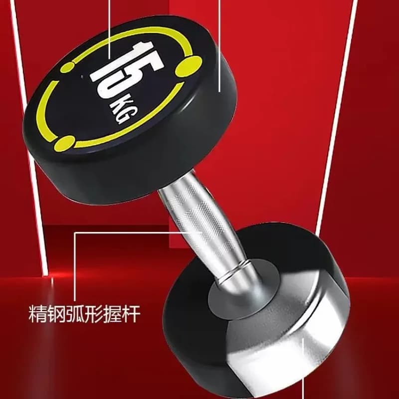 Pure steel dumbbells fixed gym, rubber dumbbells, arm training