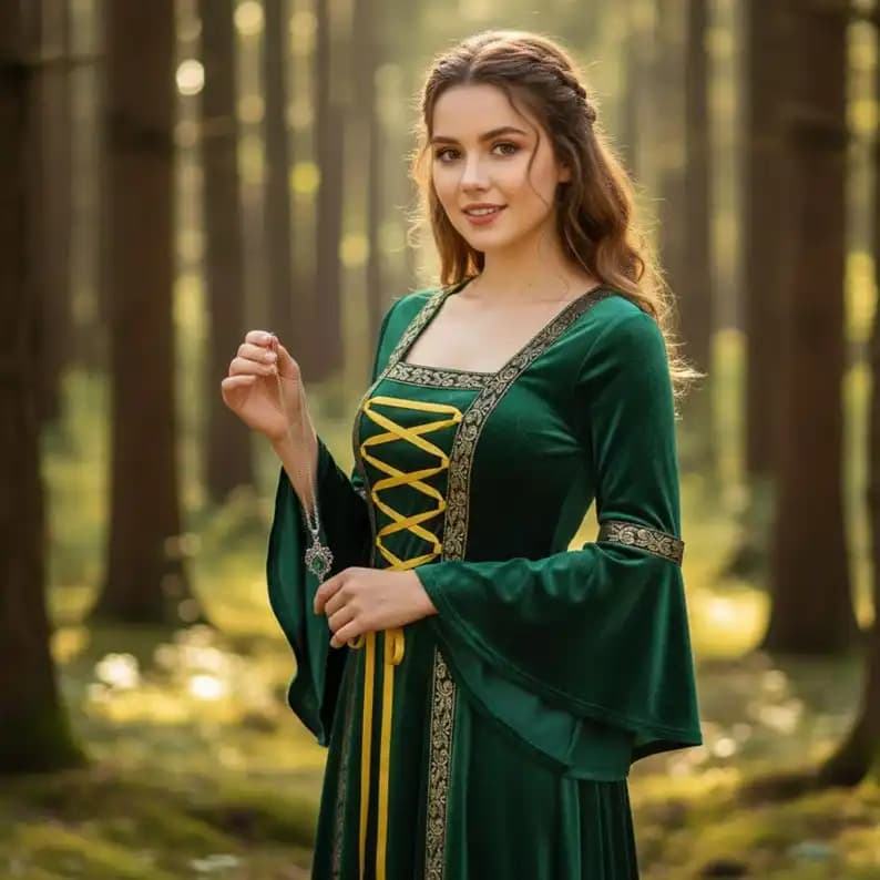 Halloween Women Dress Costumes For Women Long Sleeve Medieval Cosplay Vintage Vampire Witch Victorian Gothi Bandage Dress