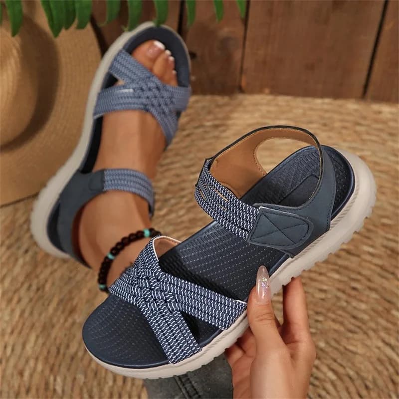 Nuovi sandali 2026 con cinturino in tessuto e velcro - scarpe casual da donna traspiranti e antiscivolo - sandali comodi con suola morbida per mamme