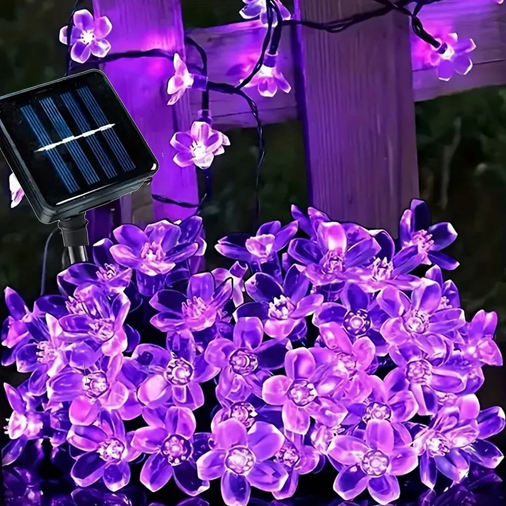 Luci Solari a Forma di Fiori di Ciliegio 5/7/12/22M, Catena Luminosa LED per Esterni, Decorazione per Casa, Giardino, Cortile, Feste e Festival