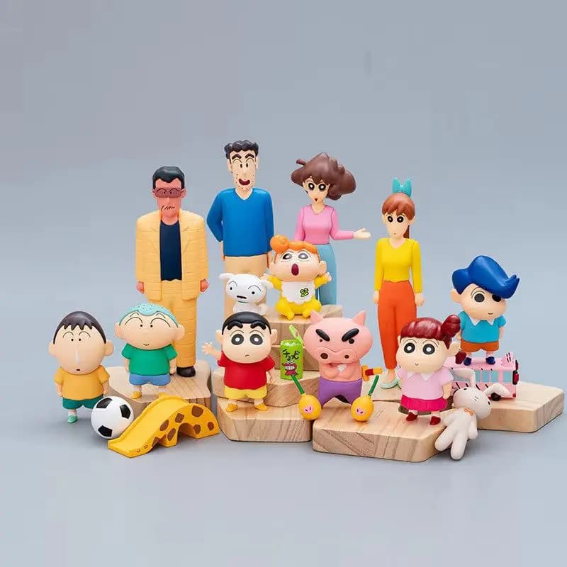 Crayon Shin-Chan: Set Completo di Action Figure a Sorpresa - Mini Statuette Carine da Collezione per Scrivania, Ornamenti Decorativi, Regali