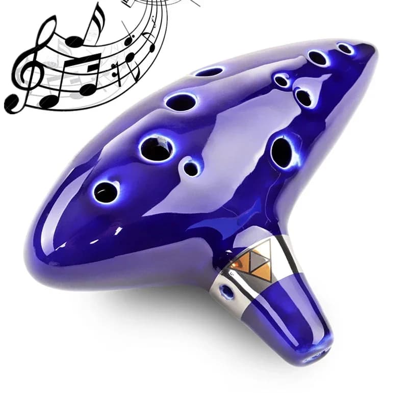 Ocarina Ceramica Leggenda di 12 Fori Ceramica Alto C Ocarina Flauto Blu Ispirato Tempo Strumento Musicale Per Accessori Principianti