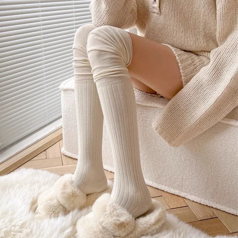 Women's Lengths in Cashmere, Footwear Over the Eye Knee in Casual Cotton, Soft and Subtle