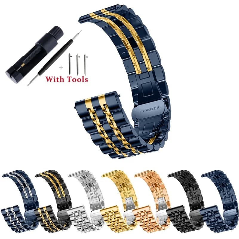 Cinturino per Orologio a Sgancio Rapido in Acciaio Inossidabile da 20mm 22mm, Ricambio Universale Impermeabile per Uomo e Donna, Accessorio Bracciale