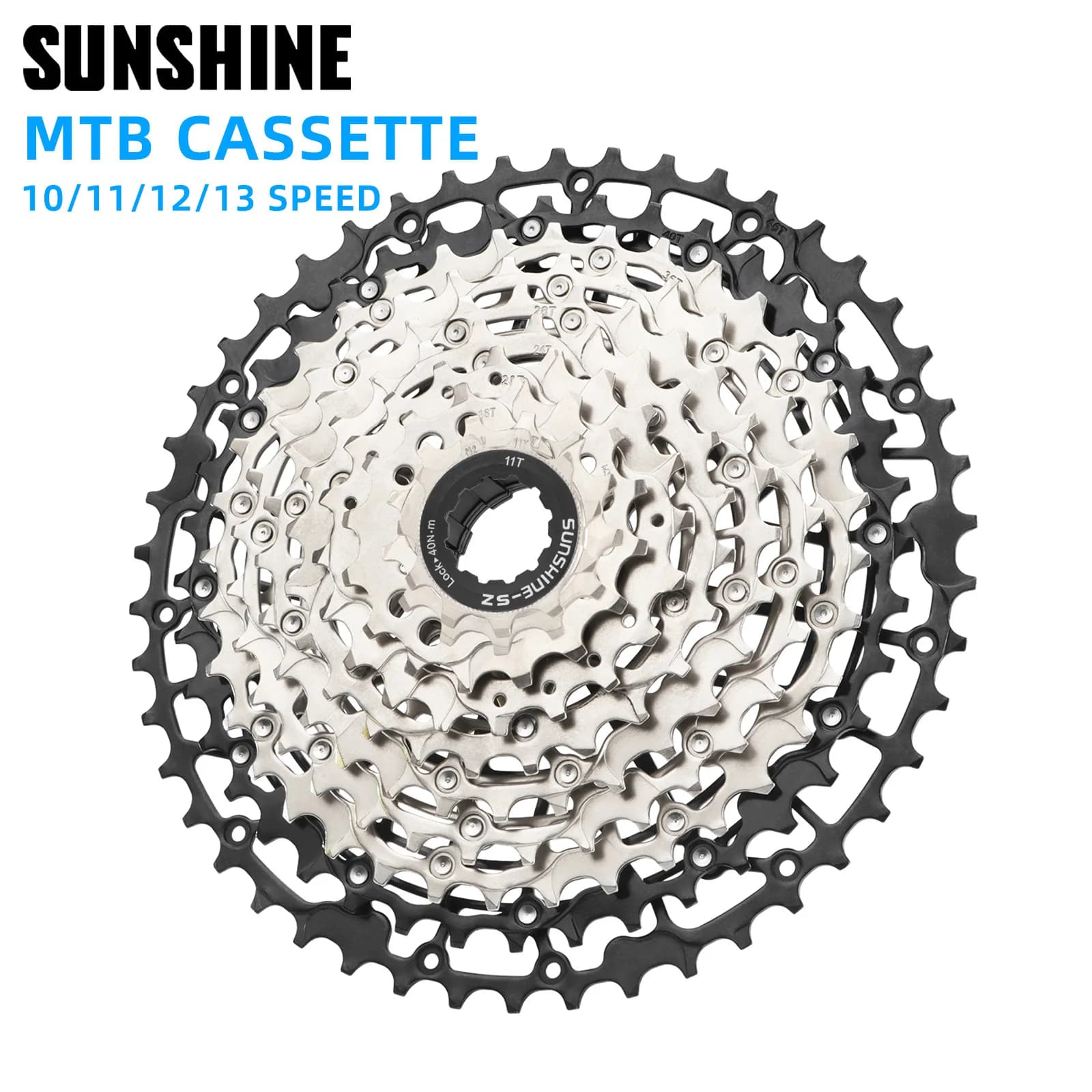 SUNSHINE Ultra-light Mtb Bicycle Cassette 10 11 12 13 Speed 108 Sounds Steel Flywheel For SHIMANO HG 11-42T 11-46T 11-50T