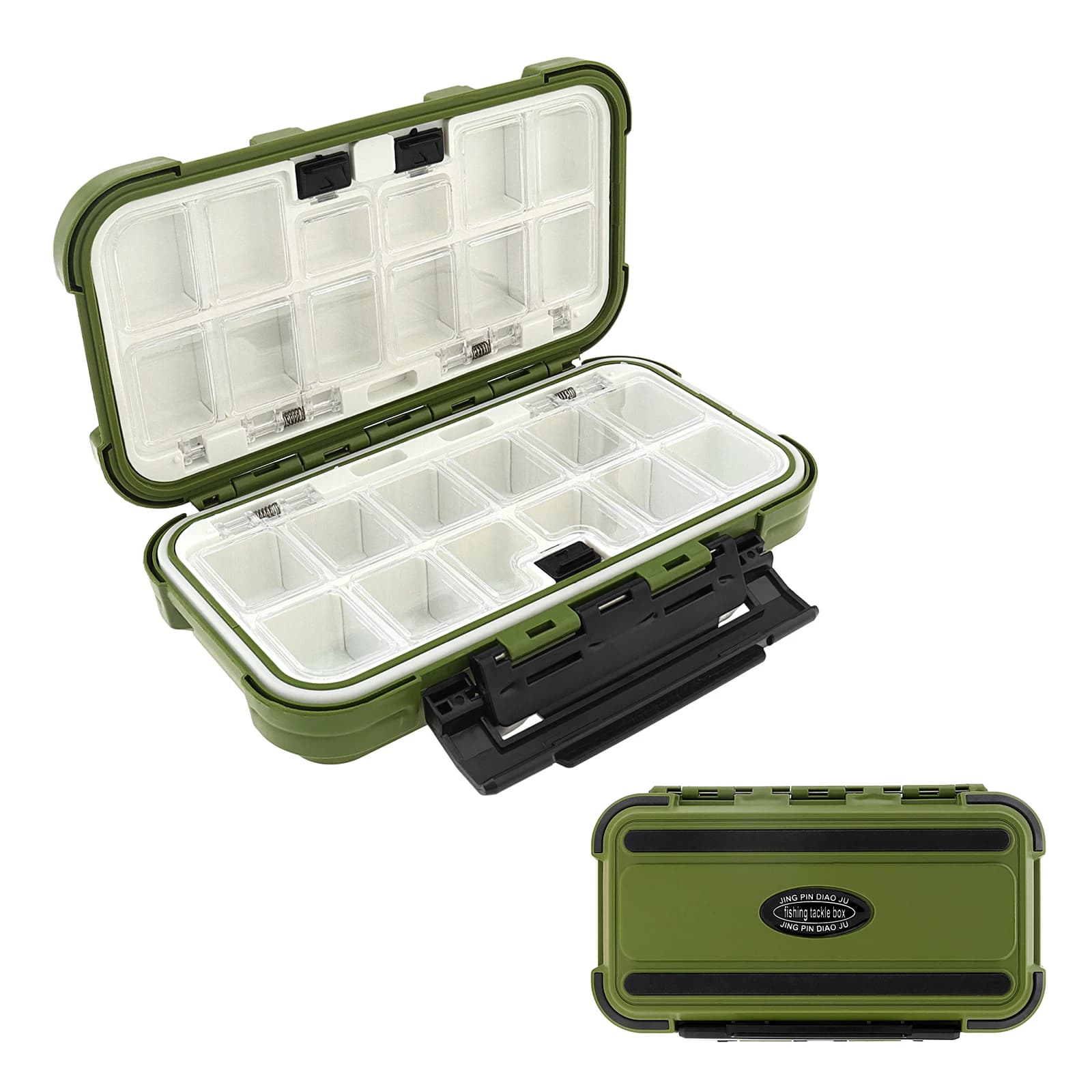 Watertight box for Fishing baits with 24 compartments, Double layer, Fishing Equipment Container