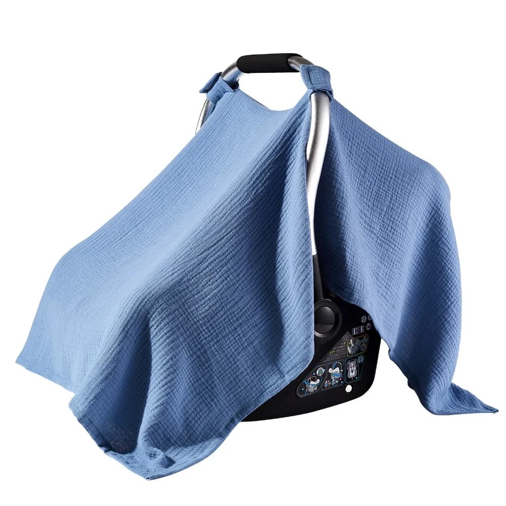 Nursing Towel Cotton Baby Basket Cover Breathable Soft Infant Safety Seat Cover Light-Blocking Lightweight Cart Cover Nursing