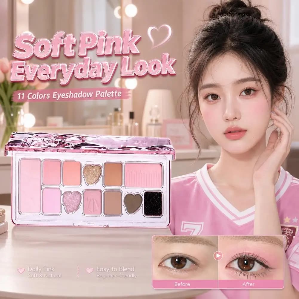 Capel 11-Color Eye Shadow Palette Pearlescent Matte Long-Lasting Makeup Beginner Friendly Multi-Purpose Korean Comprehensive Kit