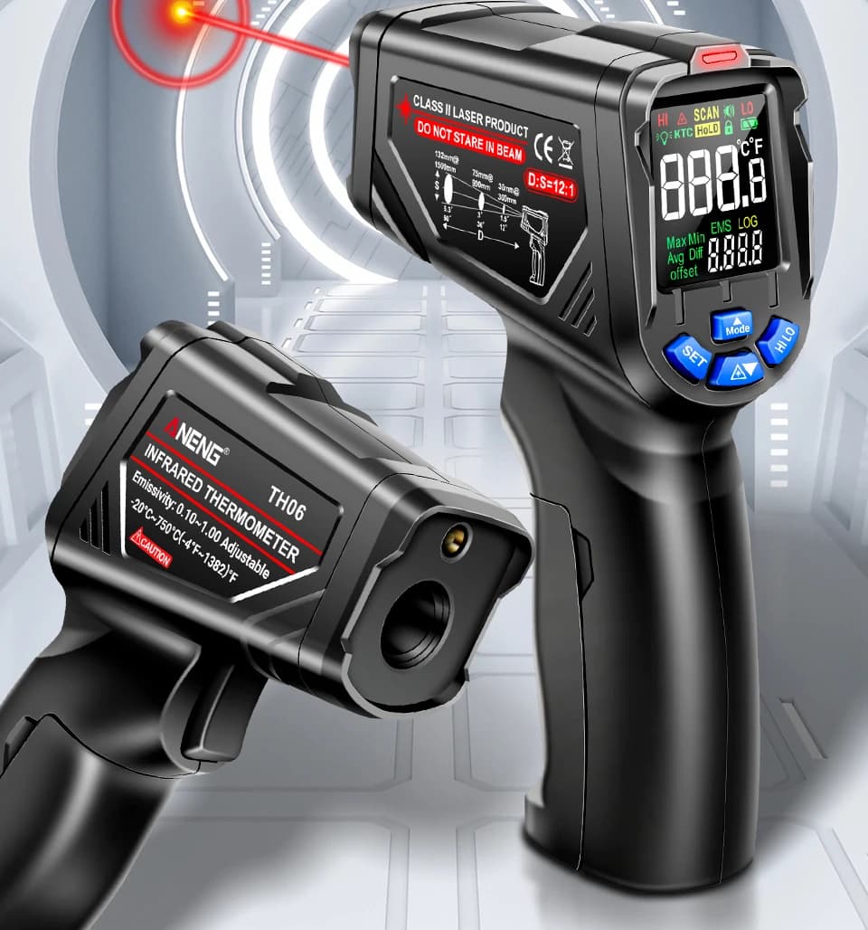 VA adjustable reverse screen thermometer detection tool TH06 non-contact infrared industrial thermometer 0.1-1.00