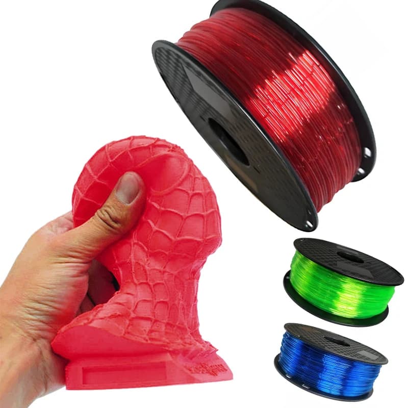 3D Printing Filament Flexible TPU Filament Plastic TPU Filament for 3D Printer Printing Materials from 1.75 mm Black White etc. Colours