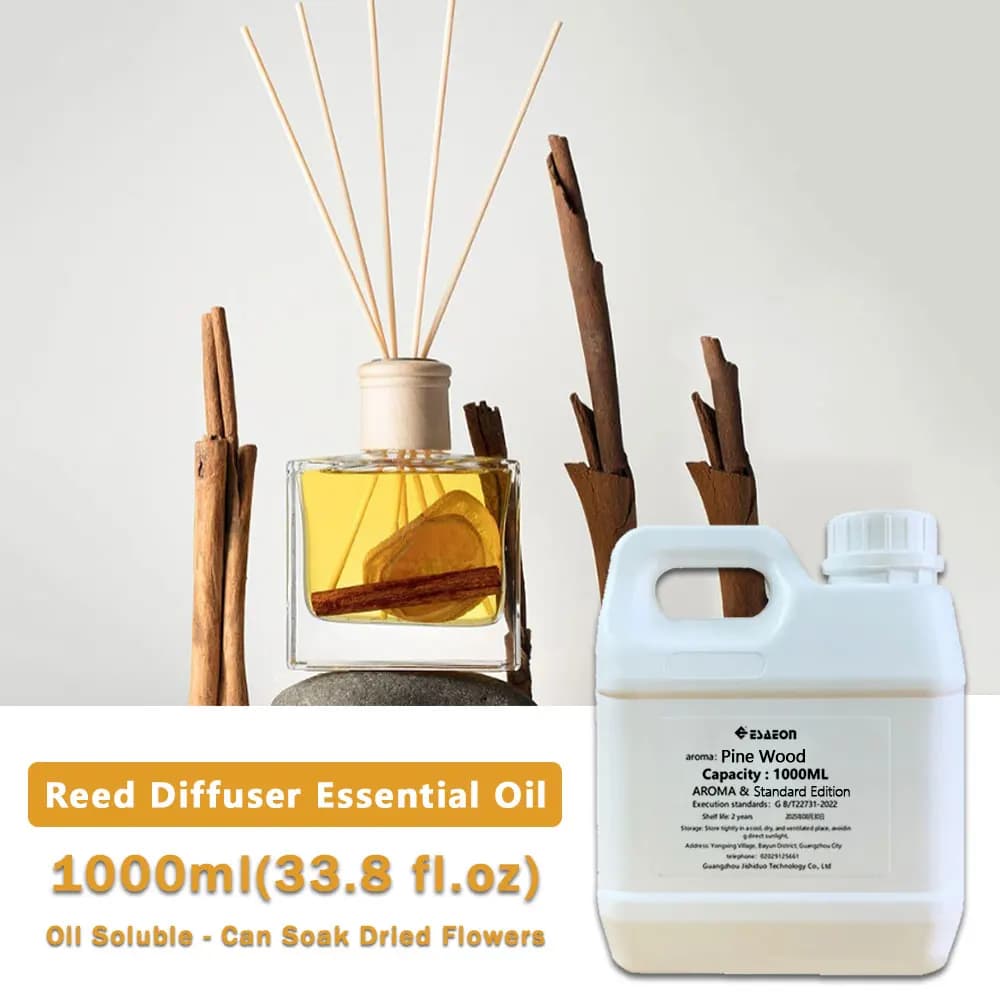 ESAEON 1000ml (33.8 fl.oz) Pine Wood/Ice Age Essential Oils - For Reed Diffuser & Fireless Aromatherapy, Aroma Reed Diffuser Oil