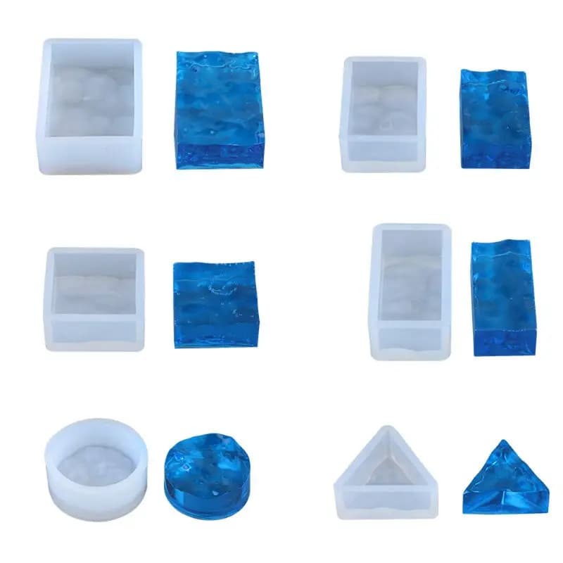 4 pezzi stampi in resina marina resina epossidica ciondolo ondulazione dell'acqua stampi in silicone stampi per colata in resina strumenti per la creazione di gioielli