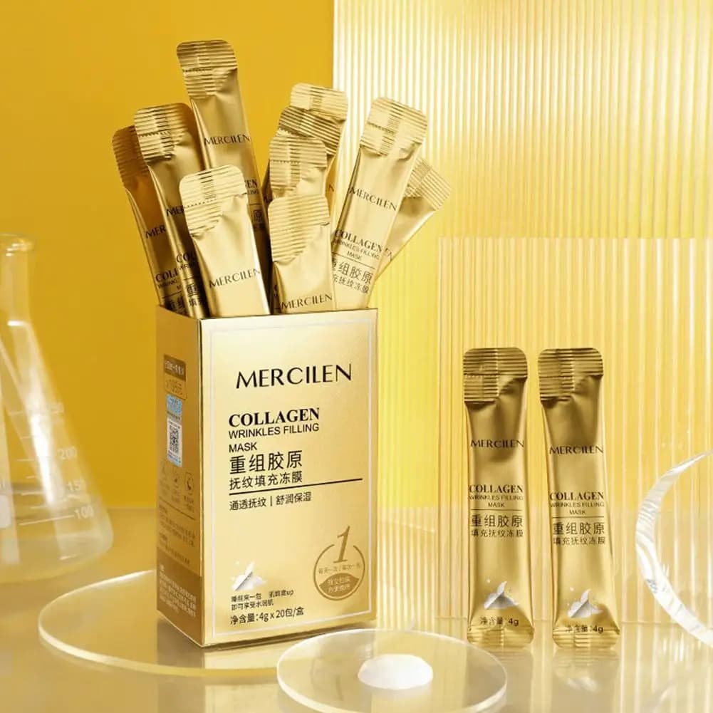 20 maschere per il viso al collagene ricostruito, rassodanti, idratanti, illuminanti, riducono le linee sottili, per la cura del viso