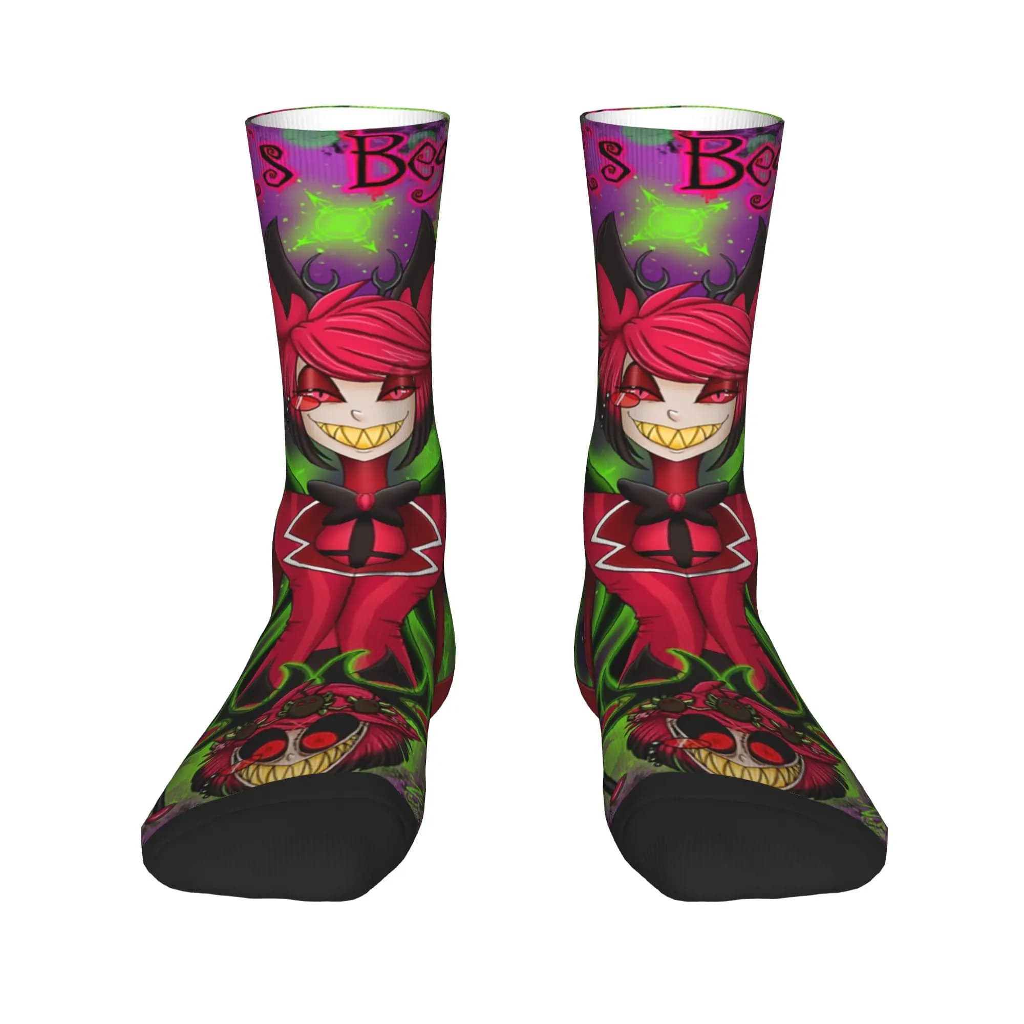 Cool Mens Hazbins Anime Animation Hotel Dress Socks Unisex Warm Breathbale 3D Printing Crew Socks
