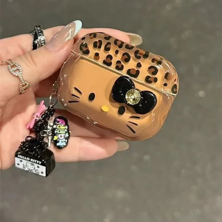 Cartoon Leopard Print KT Protective Sleeve Cover Case for AirPods 1 2 3 4 Pro 2 Pro 3 Wireless Bluetooth Headset Protection Case