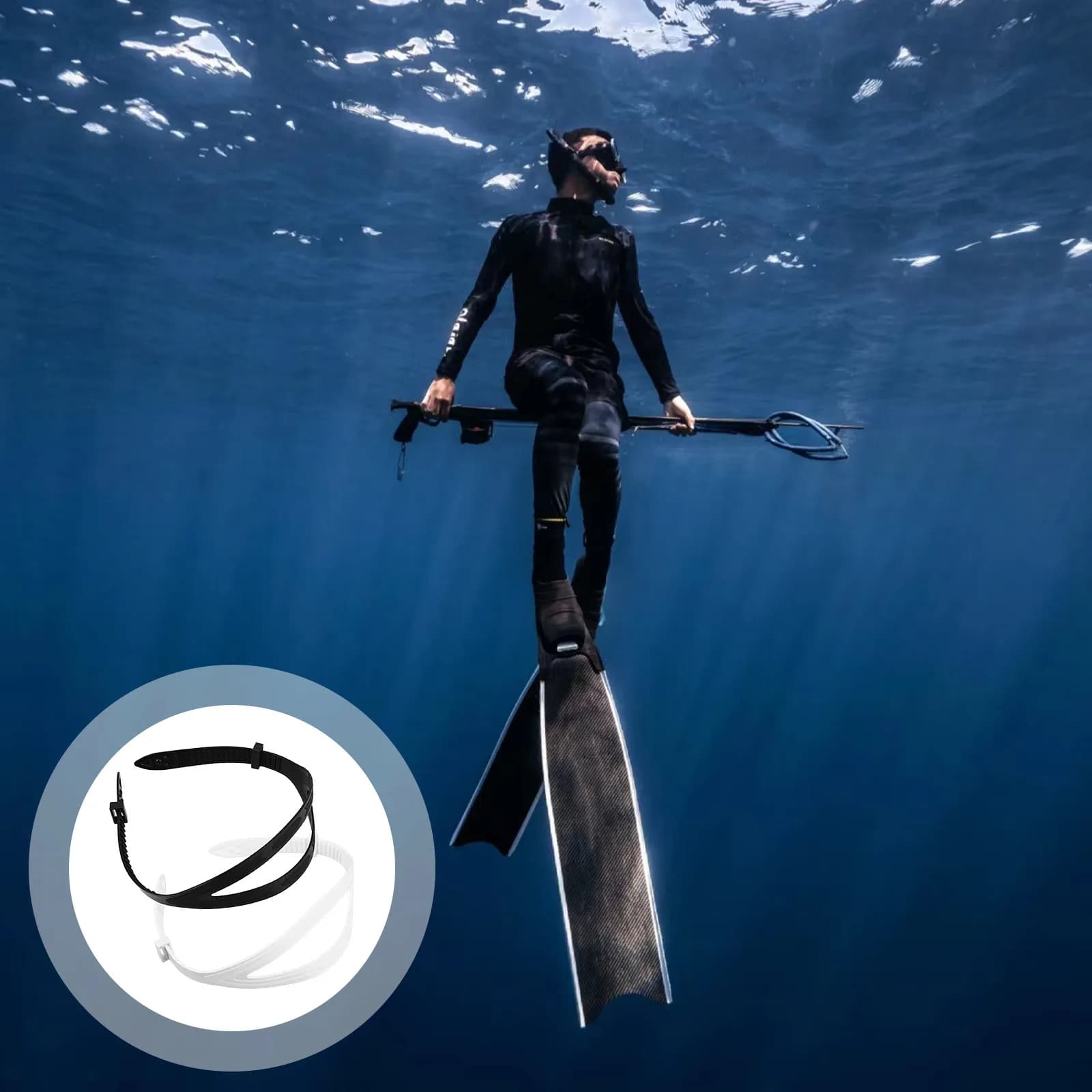 2 Pieces Universal Silicone Strap for Underwater Mask, Spare Parts for Swimwear, Waterproof Lace for Sports Glasses