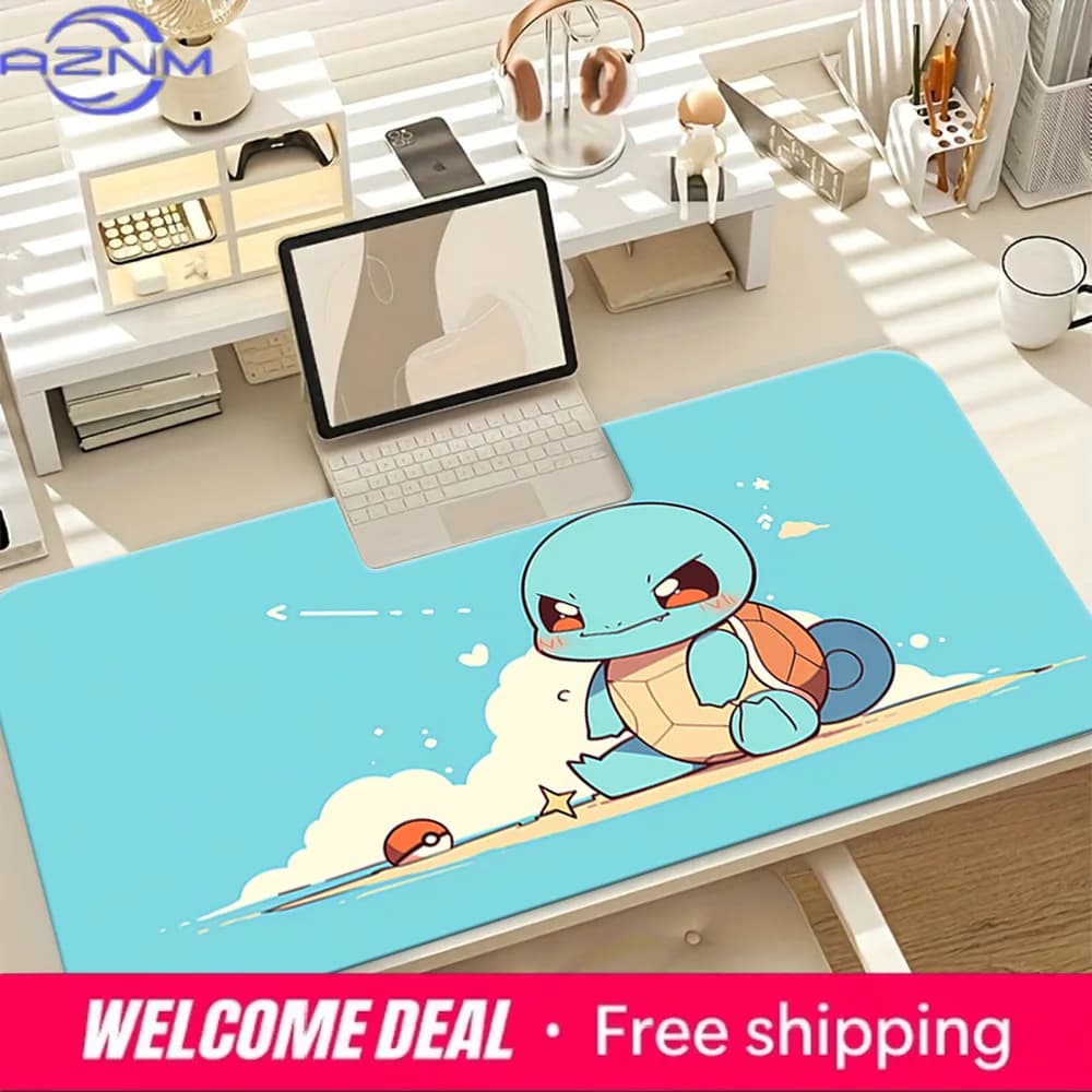 Tappetino da scrivania per gaming Angry Cute Squirtle Blue
