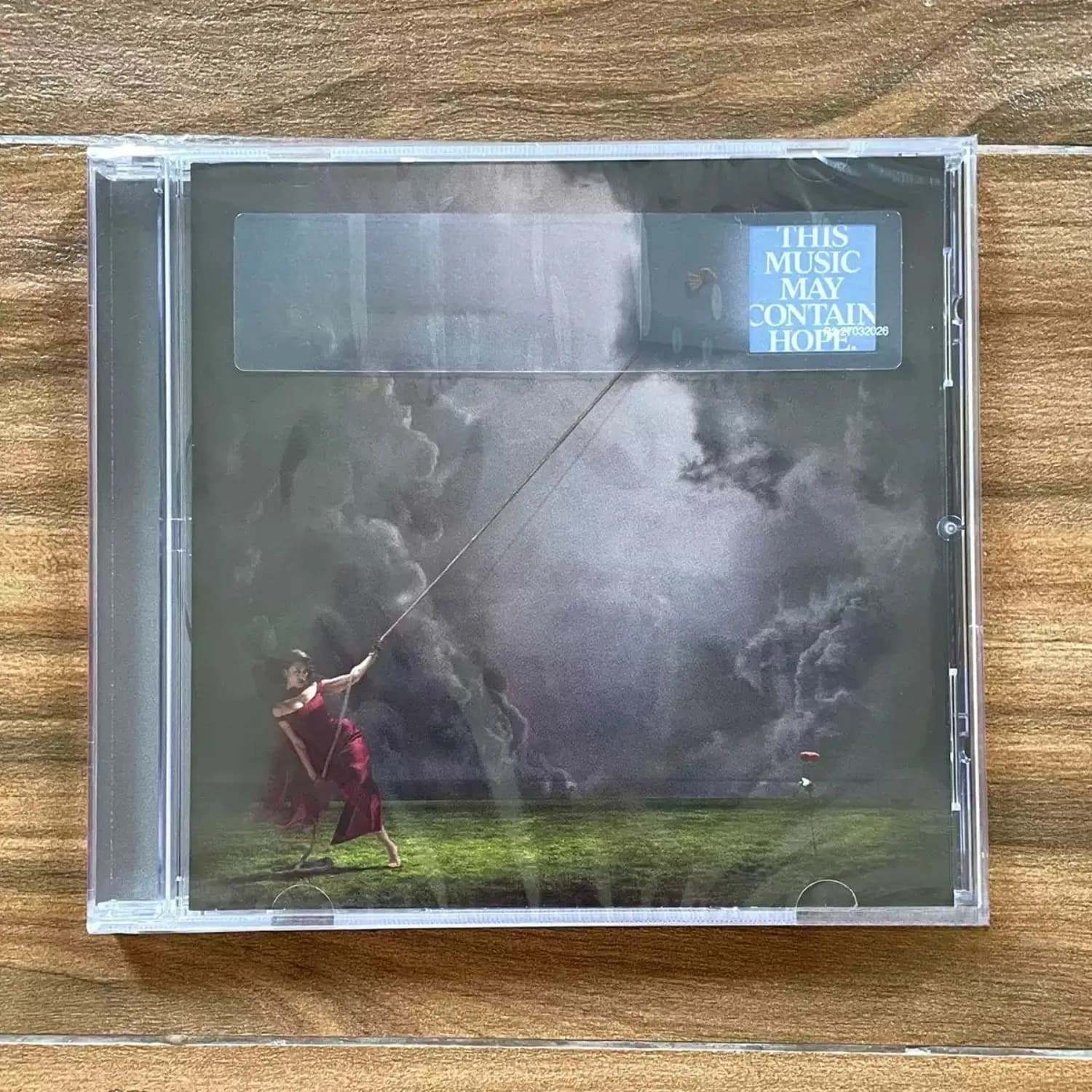 Western Pop Emotional Music CD, Stormy Meadow Red Dress Female Art Photography Themed Cover, High-Quality Track Collection