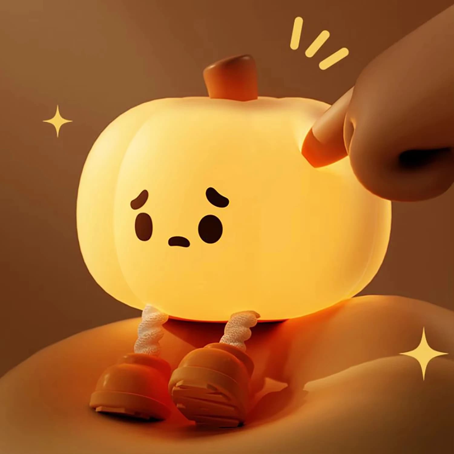 Simpatica zucca morbida lampada da scrivania in silicone temporizzata dimmerabile supporto per telefono cellulare regalo di festa comodino ufficio lettura decorazione di Halloween