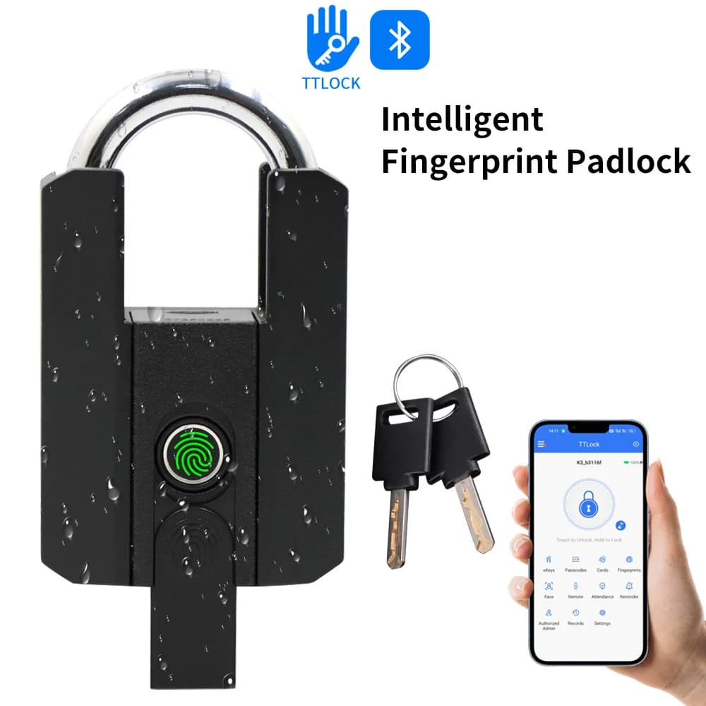 TTLOCK Electronic Fingerprint Padlock Keyless Biometrics Lock with App Suitcase Backpack Bicycle Locker Security