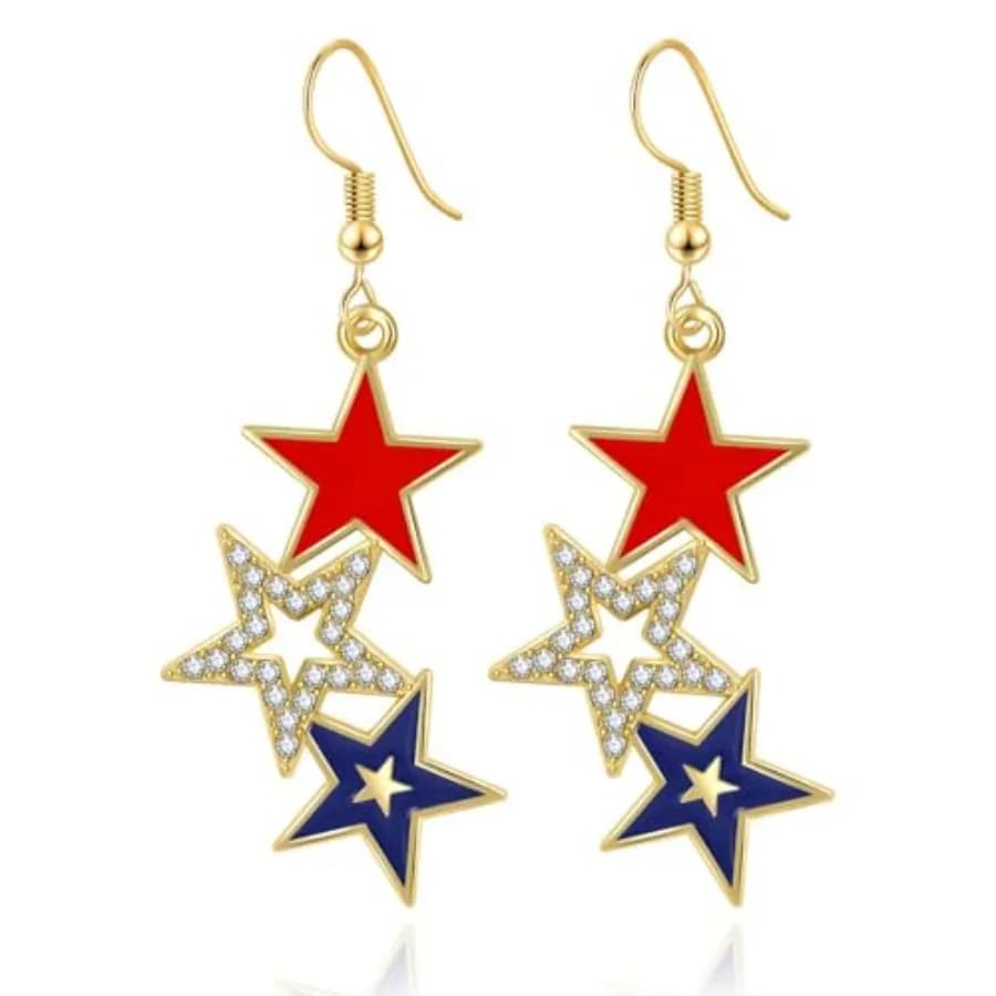 4th of July Earrings for Women American Flag Patriotic Earrings Dangle Red White Blue USA Earring Independence Day Jewelry Outf