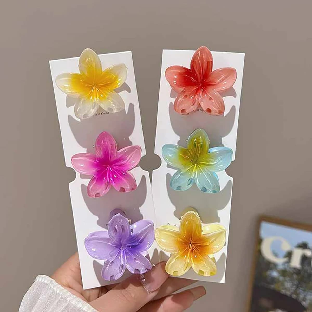Fermagli per capelli sfumati hawaiani Artigli per capelli a forma di fiore Donna Copricapo di moda di piccole dimensioni Forcina per granchio Accessori per capelli Barrette