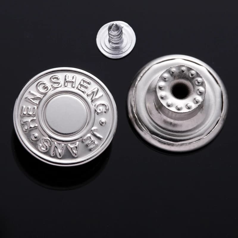 Metal Workwear Style Jeans Buttons Unisex Children's Clothing Accessories Retro Head-Shaking Design for Sewing DIY Projects