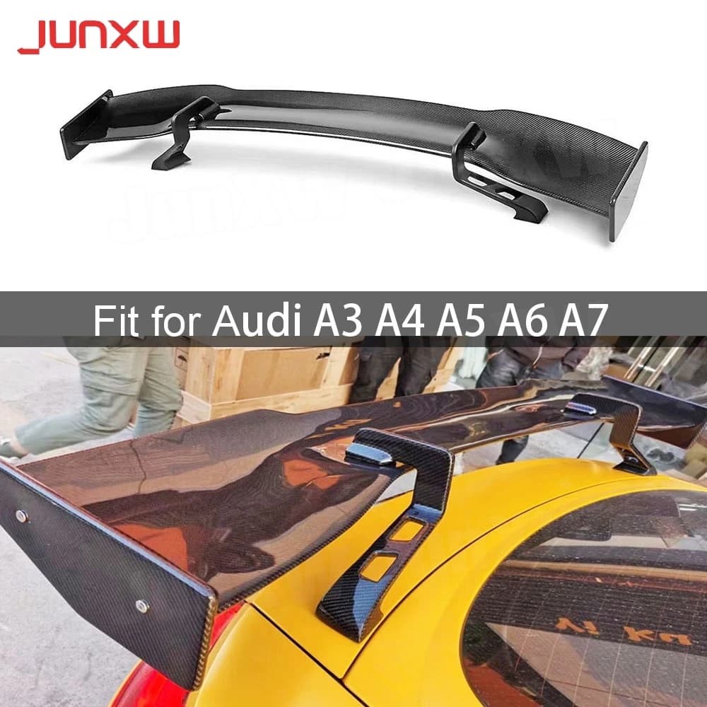 Reale In Fibra di Carbonio FRP Baule Posteriore Spoiler Boot Lip Ala Per Audi TT RS R8 A3 A4 A5 A6 A7 High-Kick Spoiler Posteriore Ala BodyKits