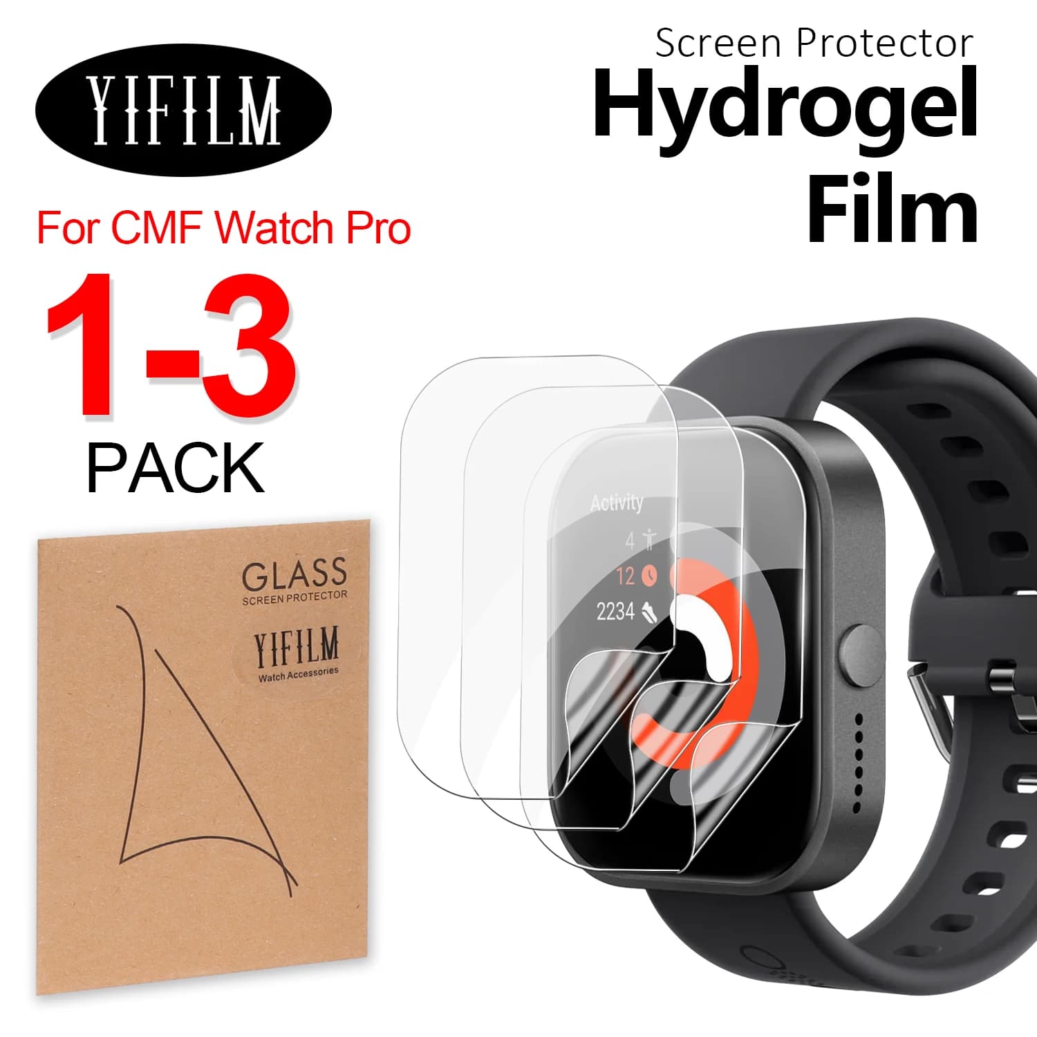 HD Clear TPU Hydraulic Screen Protector Film for CMF Watch Pro SmartWatch Protective Film Cover for Non Glass Waterproof Watch