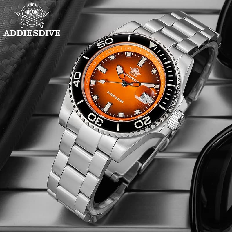 ADDIESDIVE 41mm Orologio da uomo di lusso Giappone 2115 Orologio con movimento al quarzo Luminoso 200m Impermeabile Orologi subacquei in acciaio inossidabile 316L