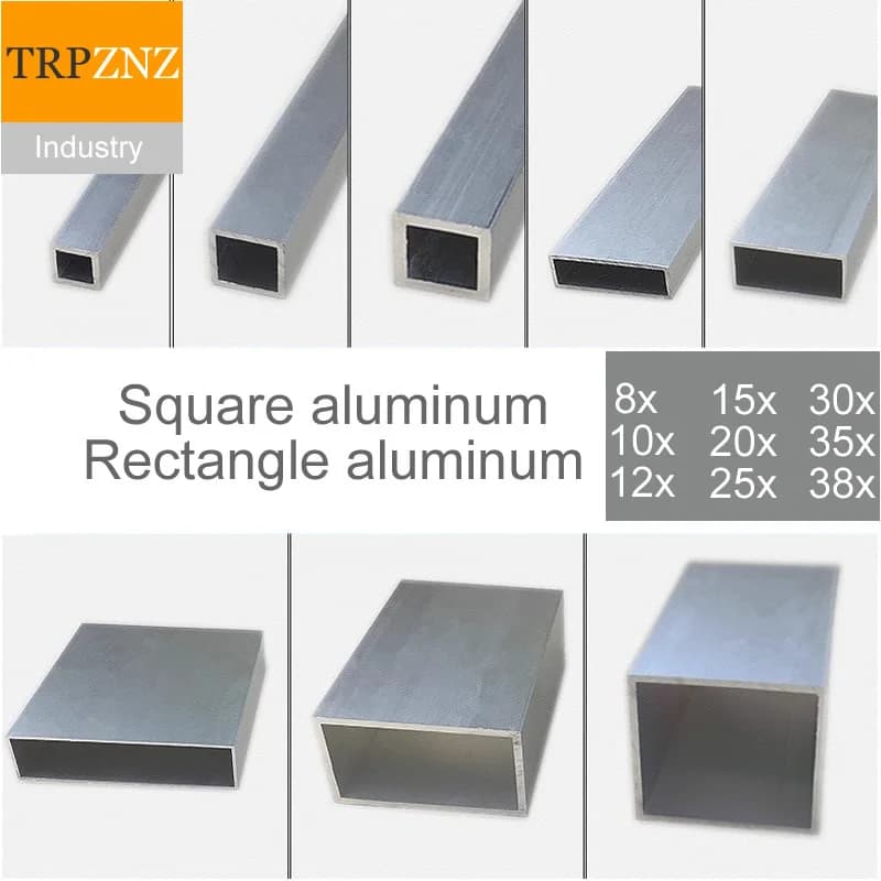 8x10x12x15x20x25x30x35x38 Profilo tubo rettangolare in alluminio 6063 Tubo quadrato in lega di alluminio Specifiche complete Ampiamente usato