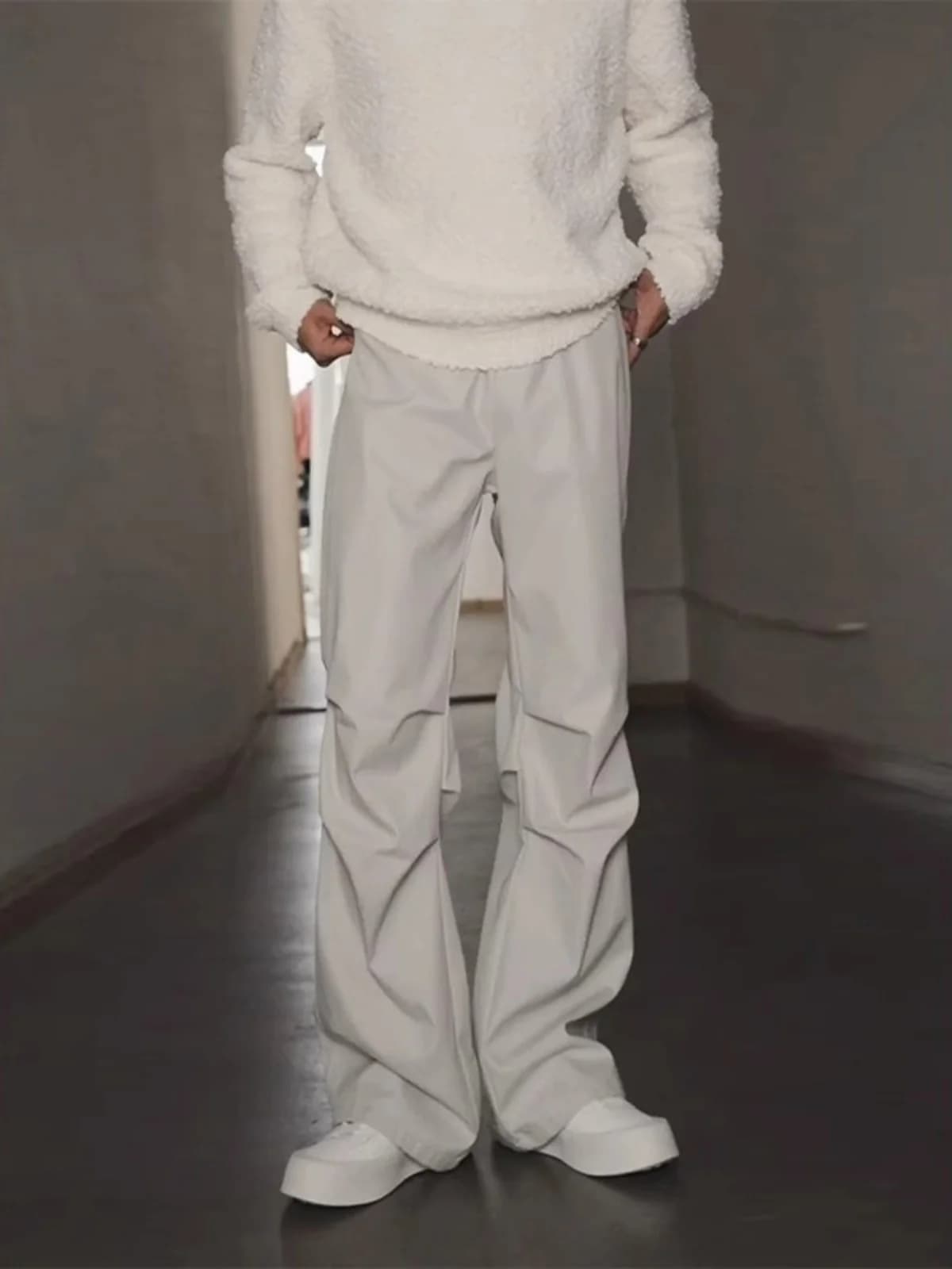 Pantaloni da Lavoro Casual da Uomo Ey Paris Bule Tee-Proof, Gamba Dritta, Stile Paracadutista, Cleanfit, per Ragazzi