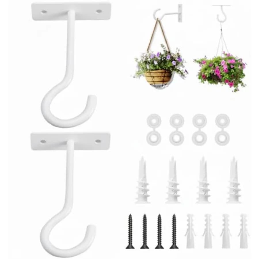 2Pack 4Inch Ceiling Hooks for Hanging Plant, Hanger for Indoor and Outdoor Plant Pots Holder, Wall Hook for Planters, Flower Ba