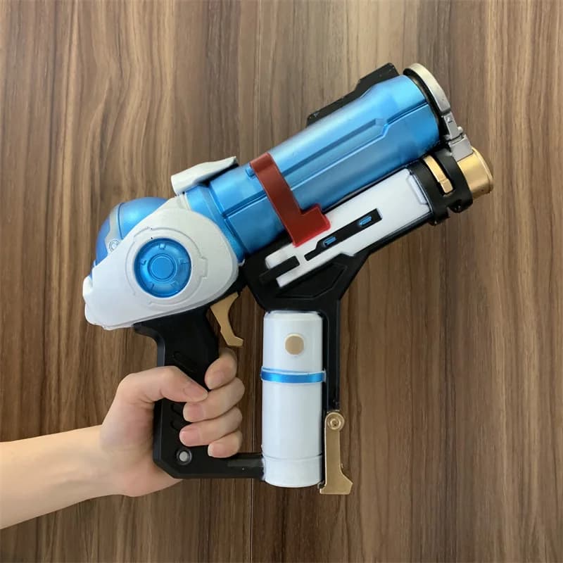 Game OW Meiling Zhou Frost Blaster Gun arma 1:1 Cosplay Safety PU Gift Outdoor Toy Rubber Soldier 76 D. va Tracer No Shooting